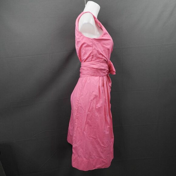 J Crew Womens Dress 6 Pink Faux Wrap Tied Y2K Retro Classic Preppy Loud Luxury - Picture 4 of 16